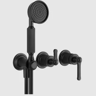 Смеситель для душа, Gessi, VENTI20, на 2 потребителя, настенный встраиваемый, цвет-черный матовый — иконка