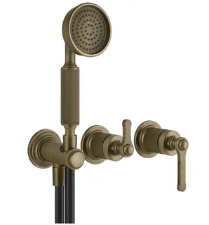 Смеситель для душа, Gessi, VENTI20, на 2 потребителя, цвет-Antique Brass