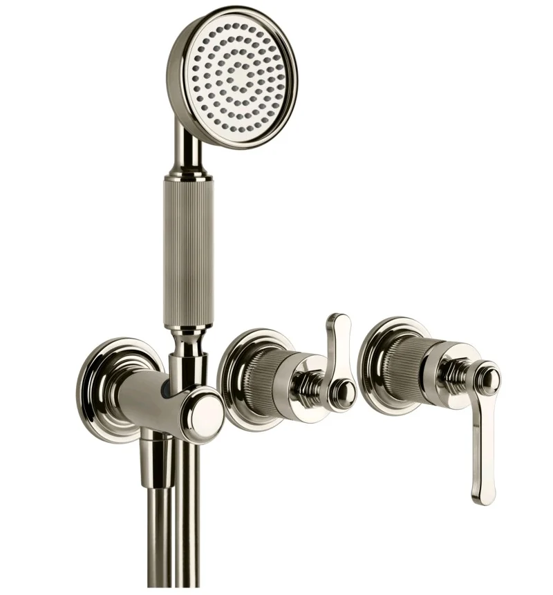 Смеситель для душа, Gessi, VENTI20, на 2 потребителя, цвет-Nickel PVD
