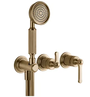 Смеситель для душа, Gessi, VENTI20, на 2 потребителя, цвет-Warm Bronze Brushed PVD