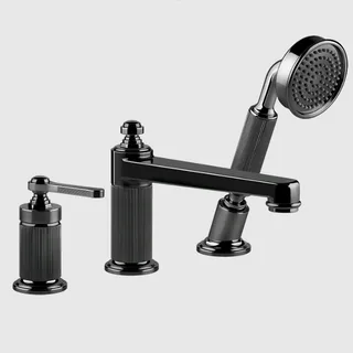 Смеситель для ванны и душа, Gessi, VENTI20, цвет-Black Metal PVD