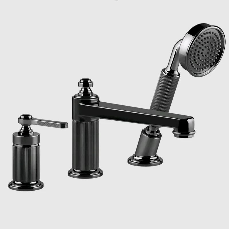 Смеситель для ванны и душа, Gessi, VENTI20, цвет-Black Metal PVD