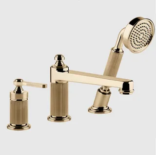 Смеситель для ванны и душа, Gessi, VENTI20, цвет-Warm Bronze PVD