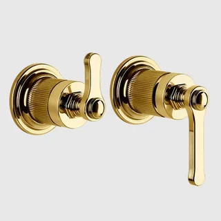 Смеситель для душа, Gessi, VENTI20, на 2 потребителя, цвет-Gold PVD