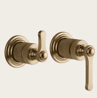 Смеситель для душа, Gessi, VENTI20, на 2 потребителя, цвет-Warm Bronze Brushed PVD