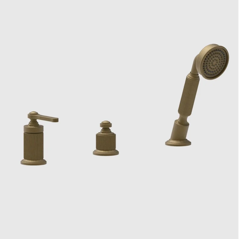 Смеситель для ванны и душа, Gessi, VENTI20, на 2 потребителя, цвет-Antique Brass