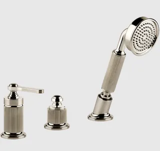 Смеситель для ванны и душа, Gessi, VENTI20, на 2 потребителя, цвет-Nickel PVD