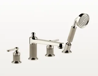 Смеситель для ванны и душа, Gessi, VENTI20, на борт ванны, цвет-никель PVD