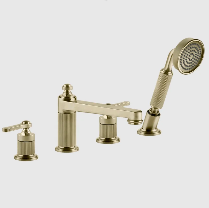 Смеситель для ванны и душа, Gessi, VENTI20, цвет-Brushed Brass PVD
