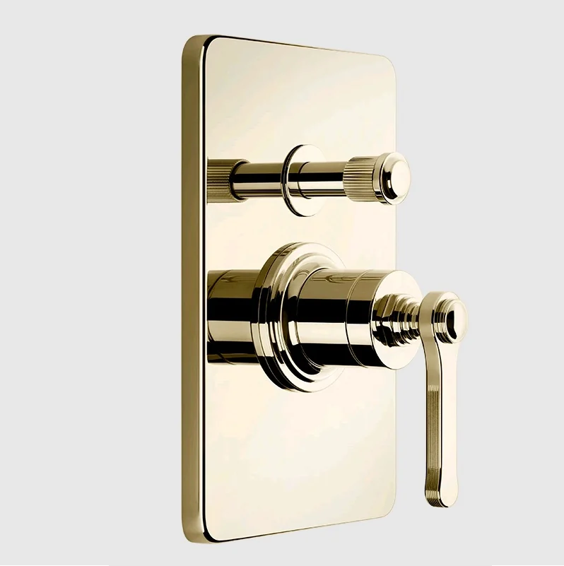 Смеситель для душа, Gessi, VENTI20, на 2 потребителя, цвет-Brass PVD