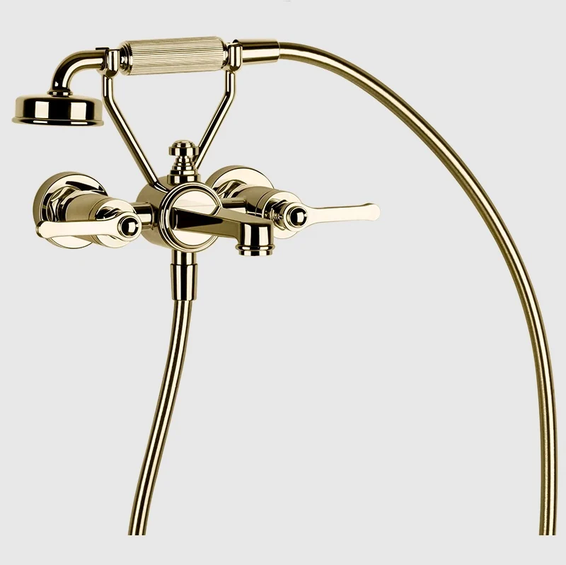 Смеситель для ванны и душа, Gessi, VENTI20, цвет-Brass PVD