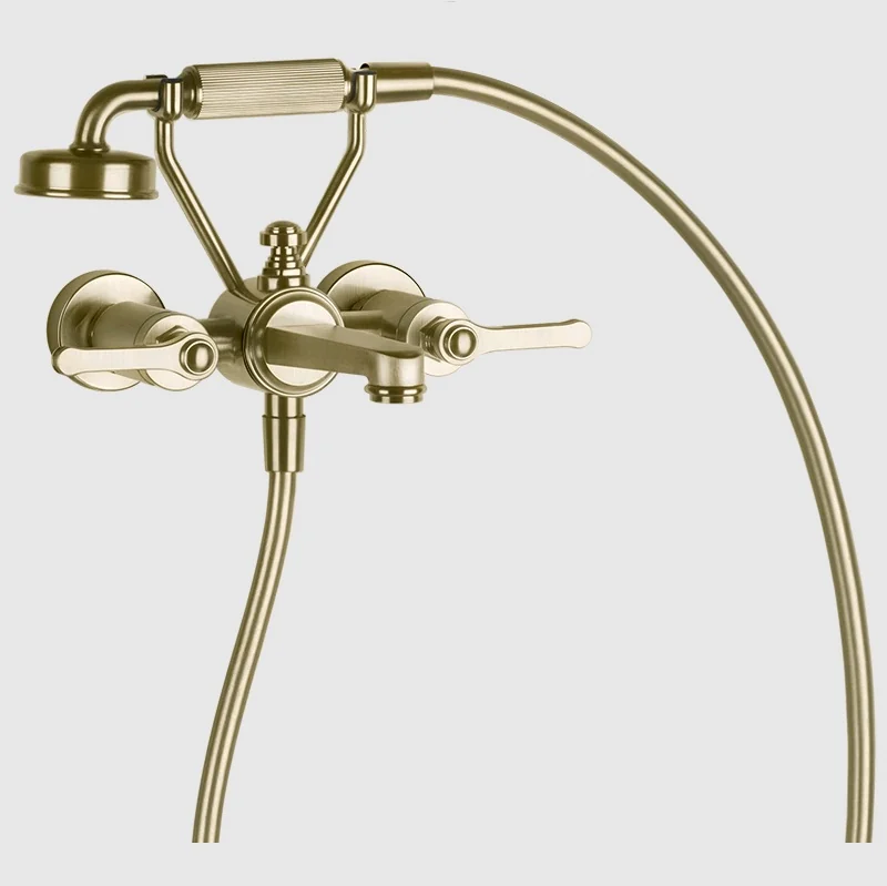 Смеситель для ванны и душа, Gessi, VENTI20, цвет-Brushed Brass PVD