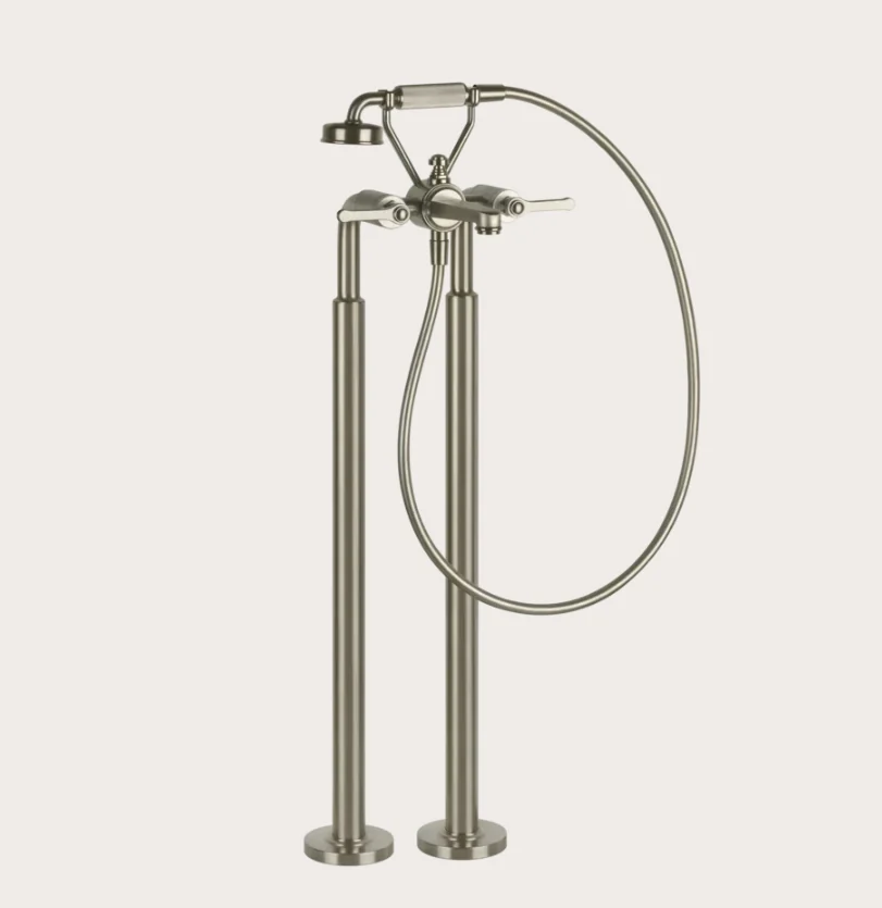 Смеситель для ванны и душа, Gessi, VENTI20, напольный, цвет-Finox Brushed Nickel