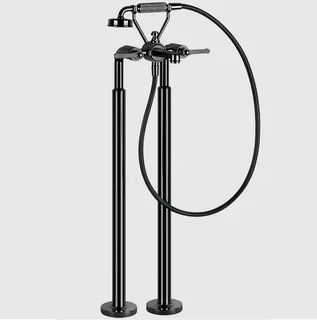 Смеситель для ванны и душа, Gessi, VENTI20, напольный, цвет-Black Metal PVD