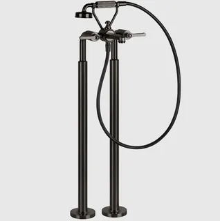 Смеситель для ванны и душа, Gessi, VENTI20, напольный, цвет-Black Metal Brushed PVD