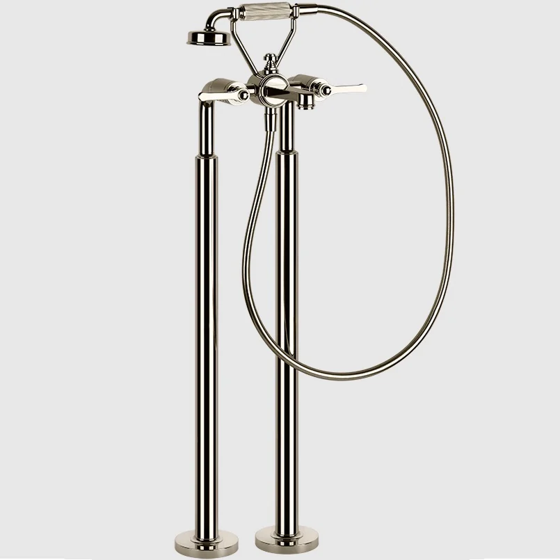 Смеситель для ванны и душа, Gessi, VENTI20, напольный, цвет-Nickel PVD