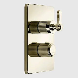 Смеситель для душа, Gessi, VENTI20, на 2 потребителя, цвет-Brass PVD