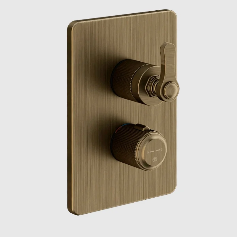 Смеситель для душа, Gessi, VENTI20, на 2 потребителя, цвет-Antique Brass