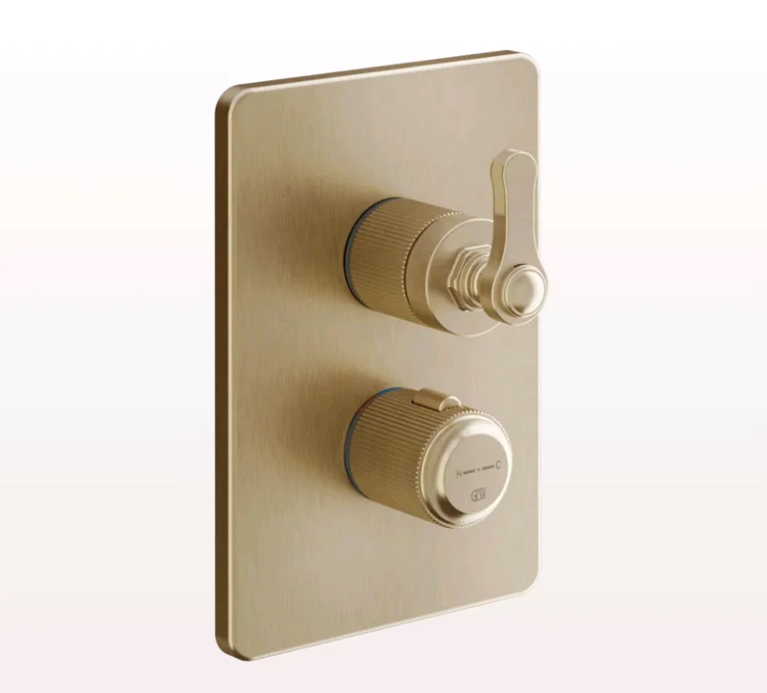 Смеситель для душа, Gessi, VENTI20, на 3 потребителя, цвет-Warm Bronze Brushed PVD