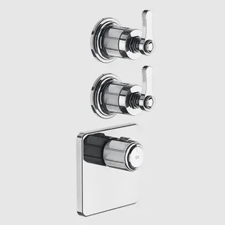 Смеситель для душа, Gessi, VENTI20, на 2 потребителя, настенный встраиваемый, цвет-хром — иконка