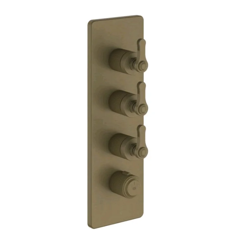 Смеситель для душа, Gessi, VENTI20, на 3 потребителя, цвет-Antique Brass