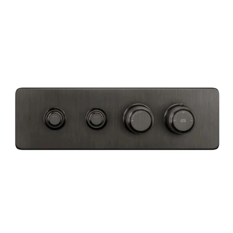 Смеситель для душа, Gessi, Hi-Fi Eclectic, на 2 потребителя, цвет-Black Metal Brushed PVD