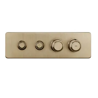 Смеситель для душа, Gessi, Hi-Fi Eclectic, на 2 потребителя, цвет-Warm Bronze Brushed PVD
