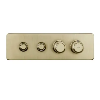 Смеситель для душа, Gessi, Hi-Fi Eclectic, на 2 потребителя, цвет-Brushed Brass PVD — иконка