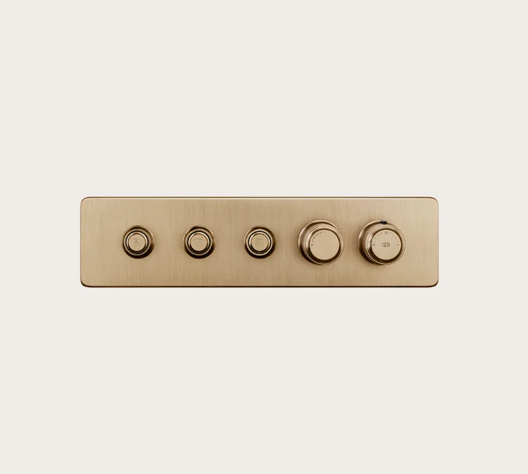 Смеситель для душа, Gessi, Hi-Fi Eclectic, на 3 потребителя, цвет-Warm Bronze Brushed PVD