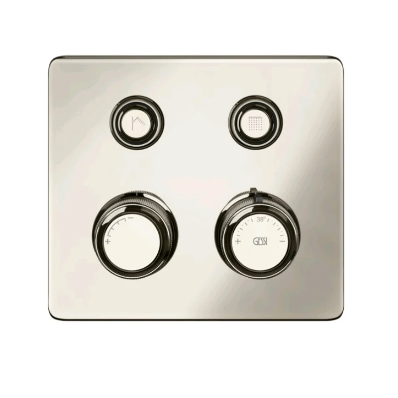 Смеситель для душа, Gessi, Hi-Fi Eclectic, на 2 потребителя, цвет-Nickel PVD