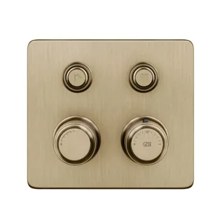 Смеситель для душа, Gessi, Hi-Fi Eclectic, на 2 потребителя, цвет-Warm Bronze Brushed PVD