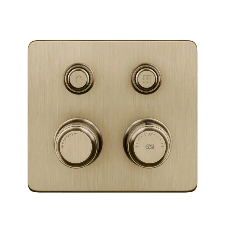 Смеситель для душа, Gessi, Hi-Fi Eclectic, на 2 потребителя, цвет-Warm Bronze Brushed PVD