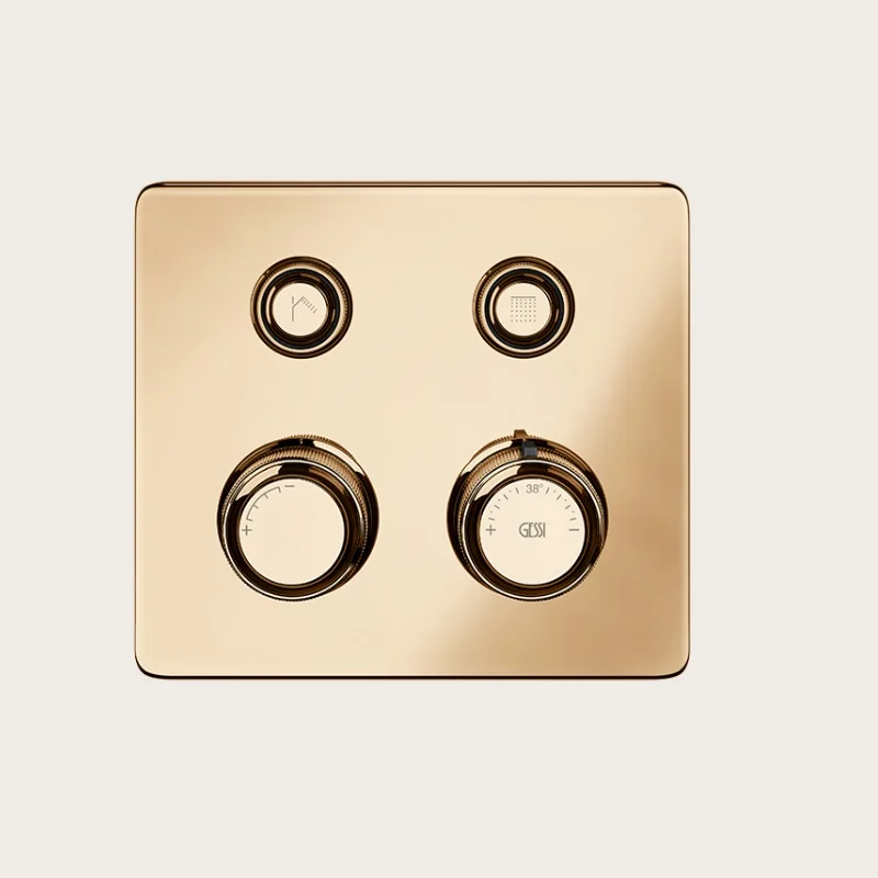 Смеситель для душа, Gessi, Hi-Fi Eclectic, на 2 потребителя, цвет-Warm Bronze PVD