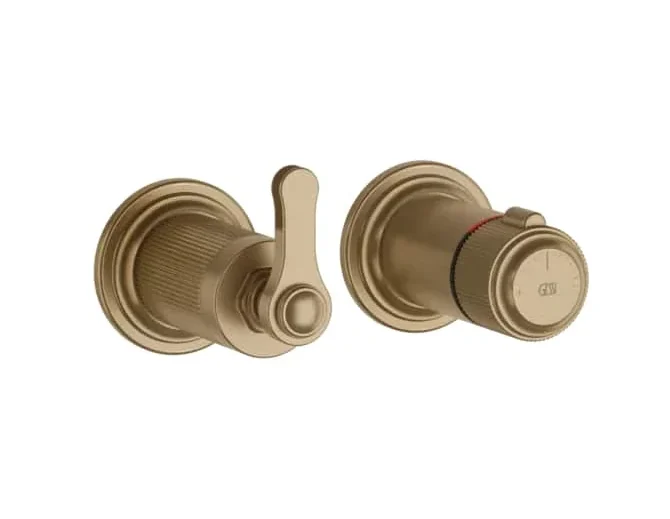 Смеситель для душа, Gessi, VENTI20, на 1 потребитель, цвет-Warm Bronze Brushed PVD