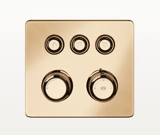 Смеситель для душа, Gessi, Hi-Fi Eclectic, на 3 потребителя, настенный встраиваемый, цвет-Warm Bronze PVD