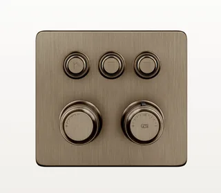 Смеситель для душа, Gessi, Hi-Fi Eclectic, на 3 потребителя, настенный встраиваемый, цвет-Coffee Bronze Brushed PVD