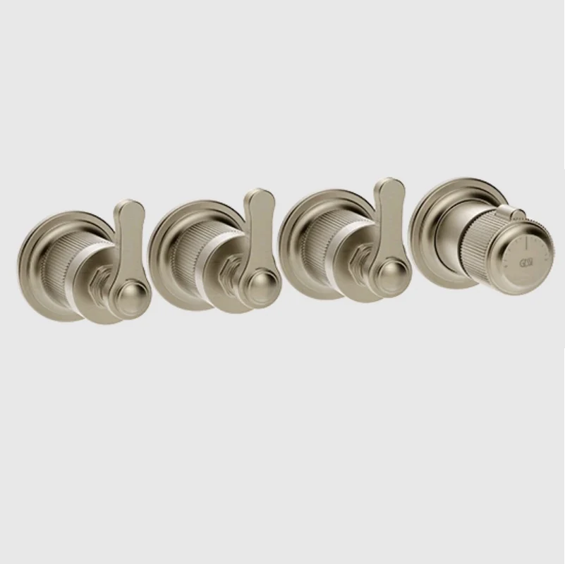 Смеситель для душа, Gessi, VENTI20, на 3 потребителя, цвет-Finox Brushed Nickel