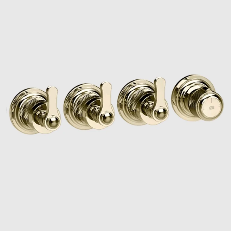 Смеситель для душа, Gessi, VENTI20, на 3 потребителя, цвет-Brass PVD