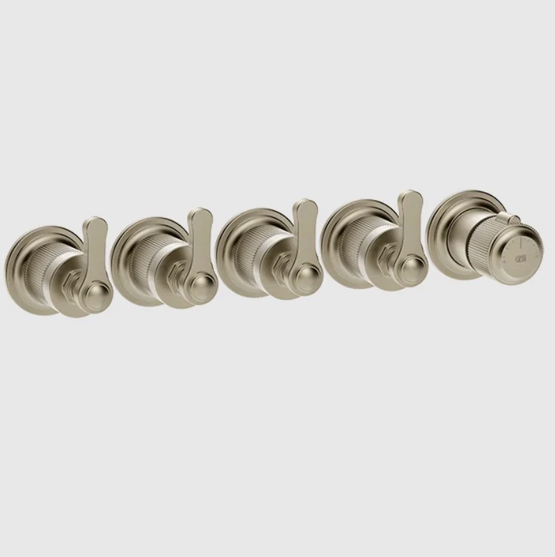 Смеситель для душа, Gessi, VENTI20, на 4 потребителя, цвет-Finox Brushed Nickel