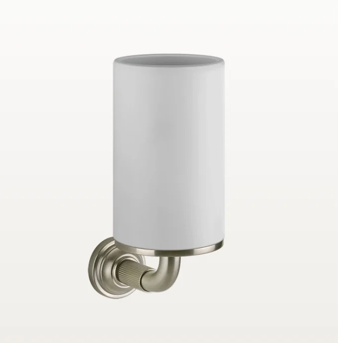 Стакан, Gessi, VENTI20, шгв 75*114*182, цвет стакана/держателя-белый/Finox Brushed Nickel