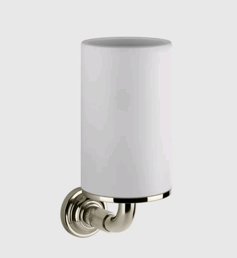 Стакан, Gessi, VENTI20, шгв 75*115*182, цвет-белыйй/Nickel PVD