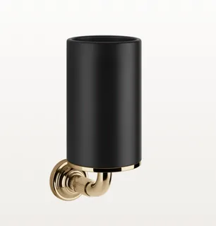 Стакан, Gessi, VENTI20, шгв 75*114*182, цвет стакана/держателя-чёрный/Warm Bronze PVD