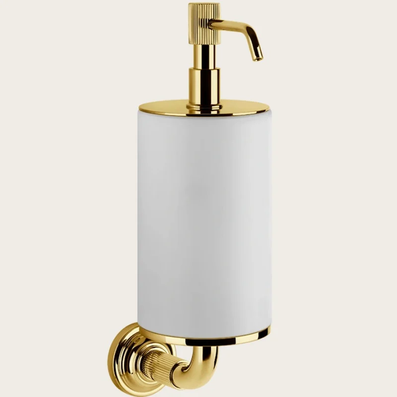Дозатор для жидкого мыла, Gessi, VENTI20, шгв 75*136*254, цвет дозатора-Gold PVD/белый