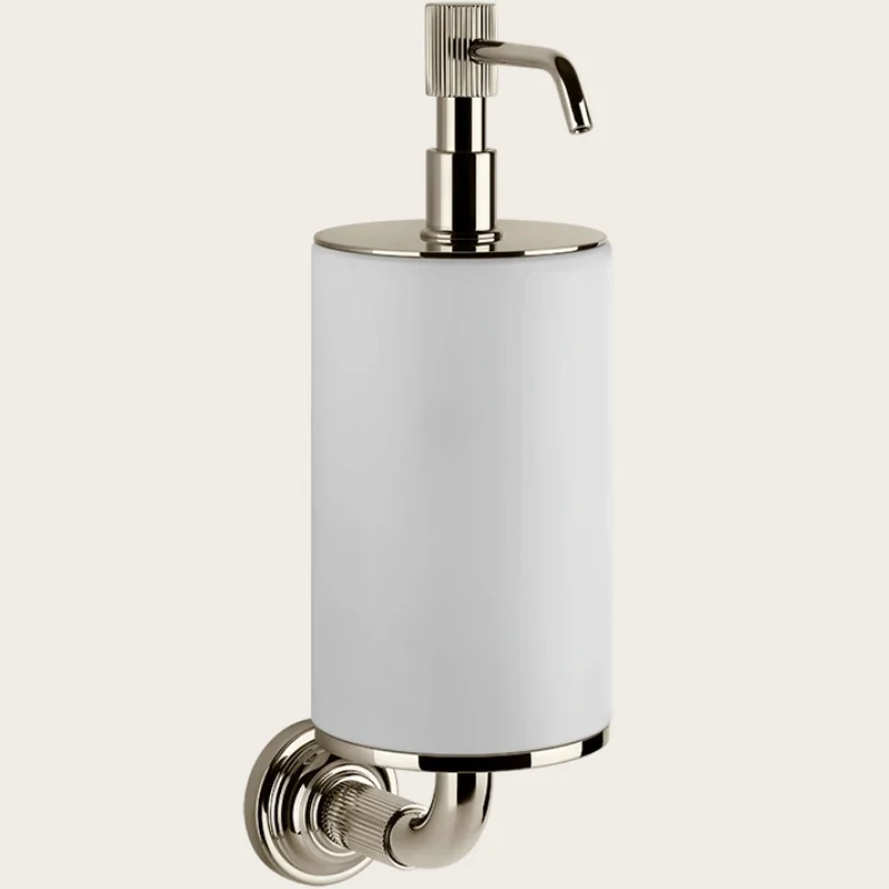 Дозатор для жидкого мыла, Gessi, VENTI20, шгв 75*136*254, цвет дозатора-Nickel PVD/белый