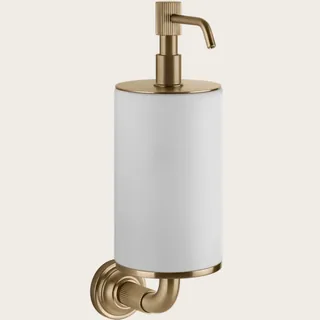 Дозатор для жидкого мыла, Gessi, VENTI20, шгв 75*136*254, цвет дозатора-Warm Bronze Br. PVD/белый