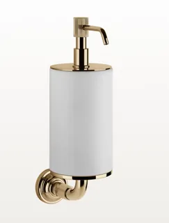 Дозатор для жидкого мыла, Gessi, VENTI20, шгв 75*136*254, цвет дозатора/колбы-Warm Bronze Brushed PVD/белый
