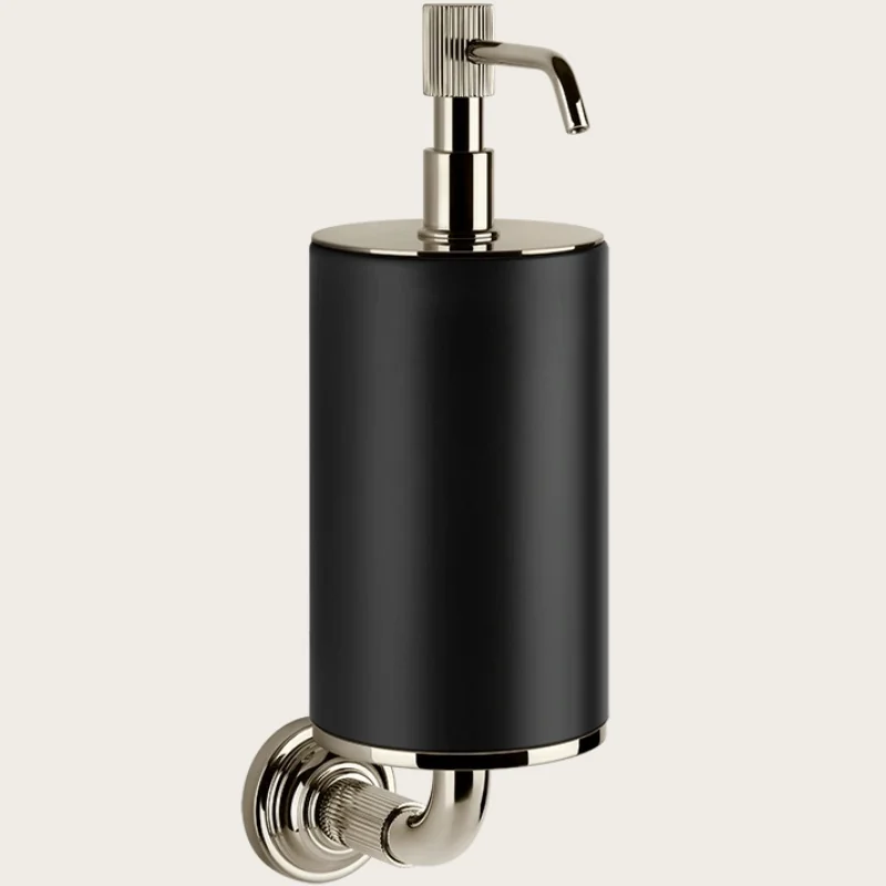 Дозатор для жидкого мыла, Gessi, VENTI20, шгв 75*136*254, цвет дозатора-Nickel PVD/чёрный