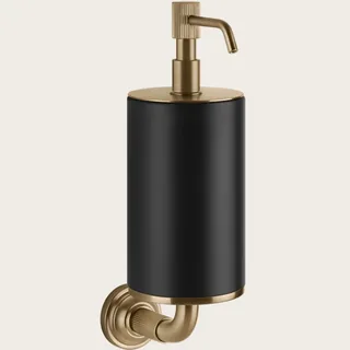 Дозатор для жидкого мыла, Gessi, VENTI20, шгв 75*136*254, цвет дозатора-Warm Bronze Brushed PVD/чёрный