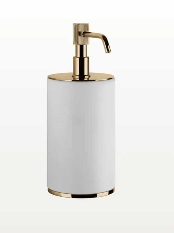 Дозатор для жидкого мыла, Gessi, VENTI20, шгв 75*97*199, цвет дозатора/колбы-Warm Bronze PVD/белый