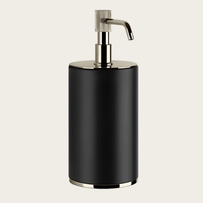 Дозатор для жидкого мыла, Gessi, VENTI20, шгв 75*97*199, цвет дозатора-Nickel PVD/чёрный